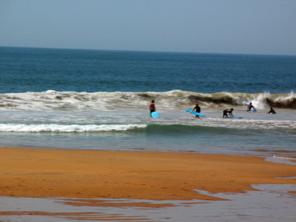 Surfing at La Terriere, Vendee